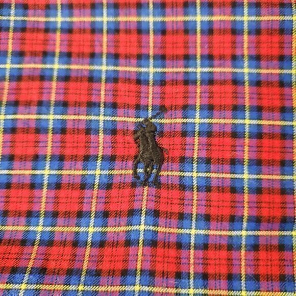 Ralph Lauren Classic Plaid Long Sleeve Button‎ Down Shirt Size Large with Logo - Picture 4 of 7